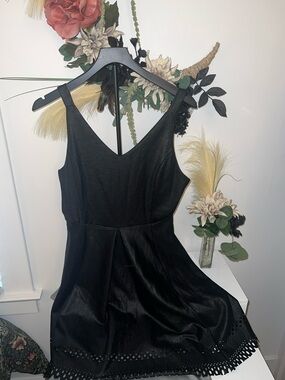 Collective Concepts Black Sleeveless V-Neck Mini Dress